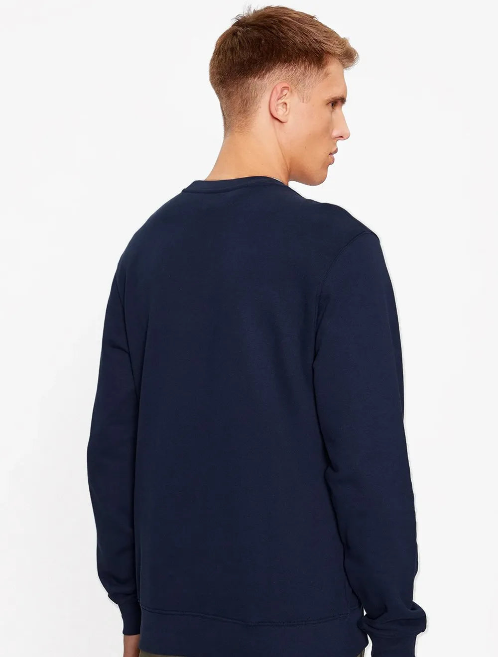 Moletom Lacoste Masculino Crewneck Classic Fit Cotton Fleece Logo Azul Marinho