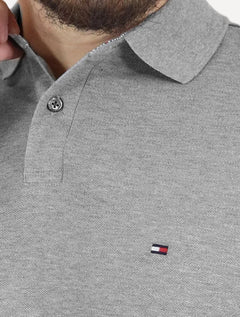 Polo Tommy Hilfiger Masculina Regular Piquet 1985 Taupe Cinza Médio