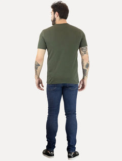 Camiseta John John Masculina Logo Brush Verde Escuro