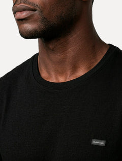 Camiseta Calvin Klein Masculina Egyption Cotton Rubber Patch Preta