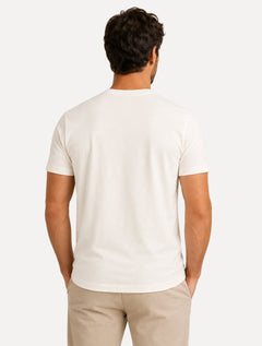 Camiseta Dudalina Masculina Regular Relevo Off White