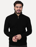 Suéter Dixen Masculino Tricot Straights Half-Zip Gola Alta Preto