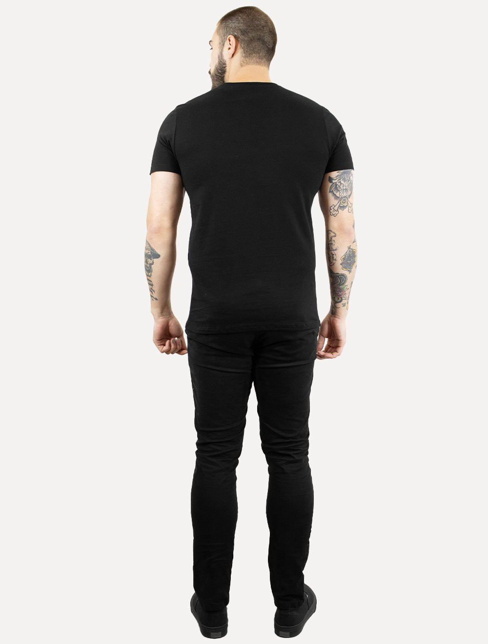 Camiseta Colcci Masculina Slim Crewneck Texture Logo Preto