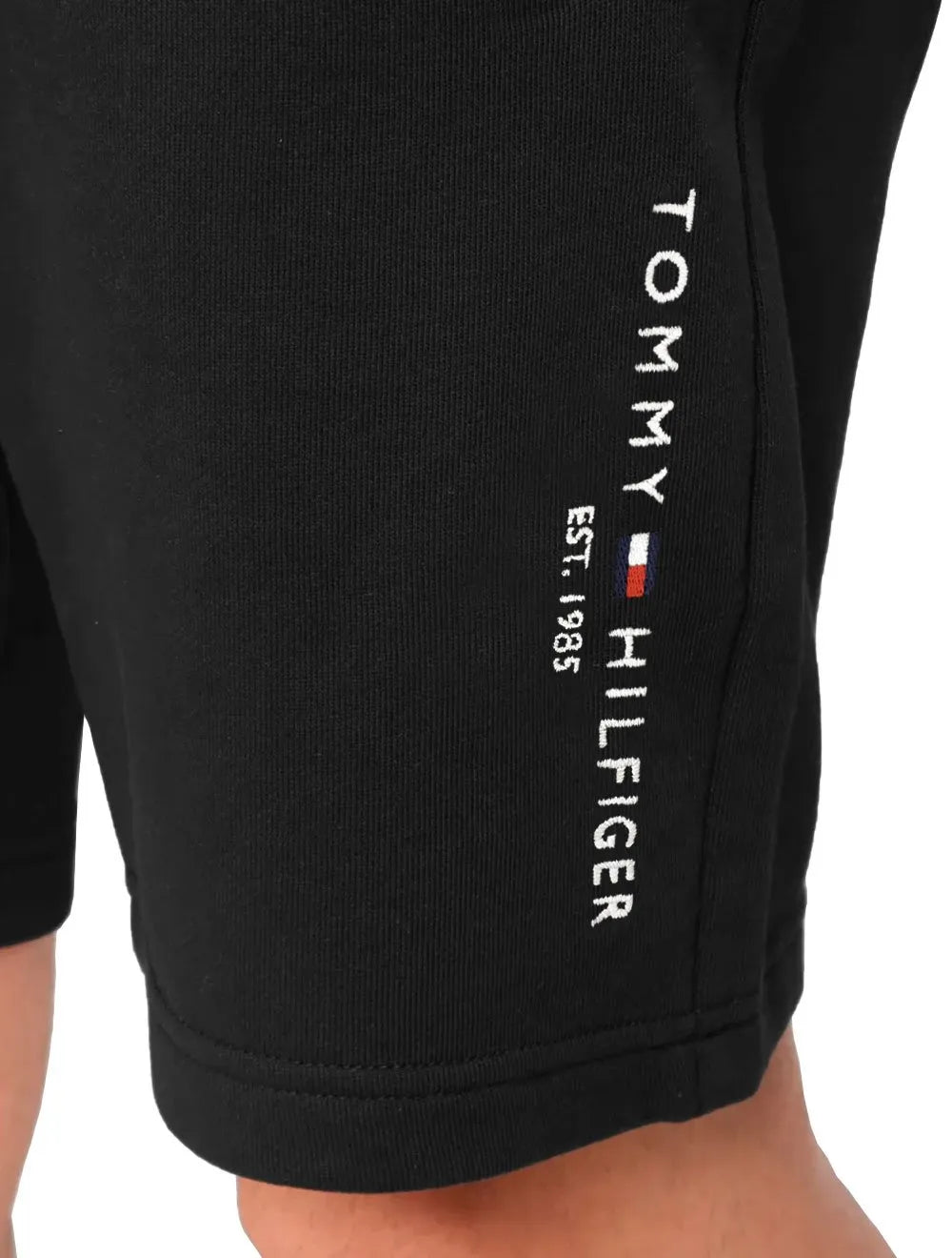 Bermuda Tommy Hilfiger Masculina Moletom Vertical Logo Preta