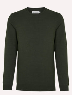 Suéter Dudalina Masculino Tricot Crewneck Básico Verde Militar