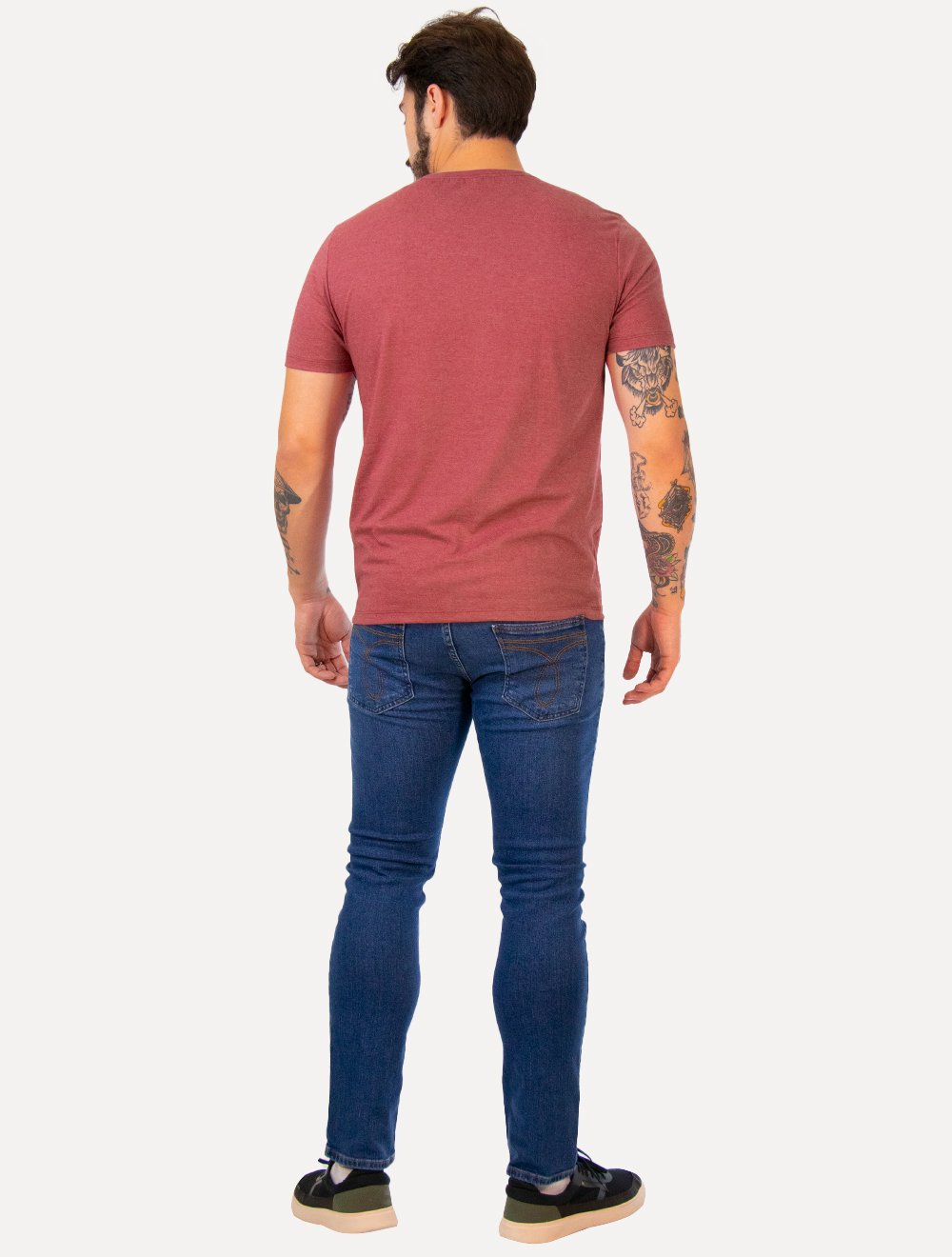 Camiseta Original Penguin Masculina Tri Circle Vermelho Mescla