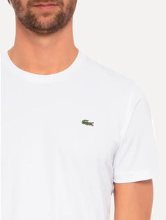 Camiseta Lacoste Masculina Plain Croc Trainning Poliéster Branca