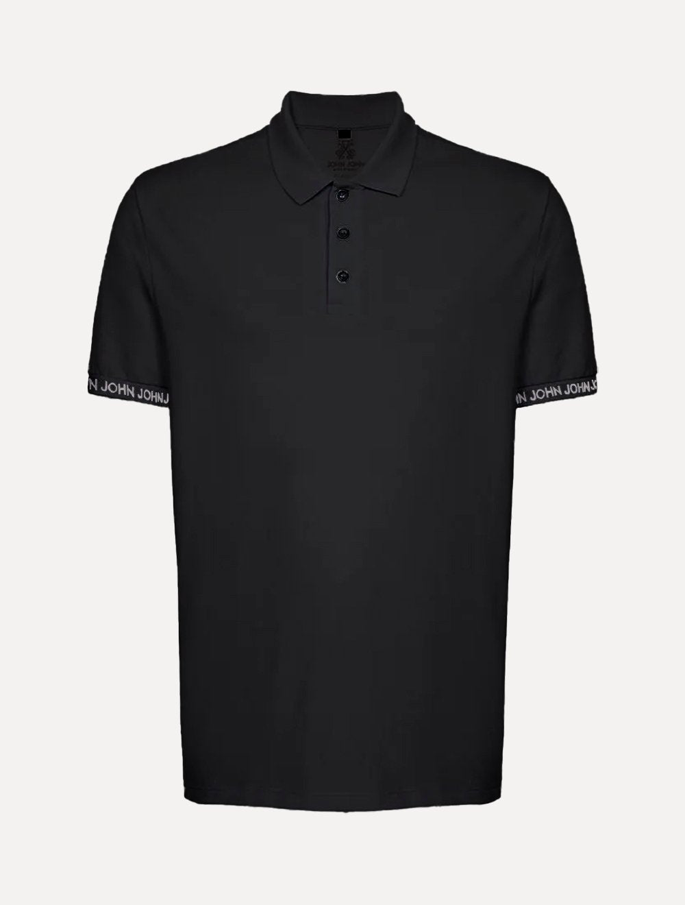 Polo John John Masculina Piquet Relaxed Sky Preta