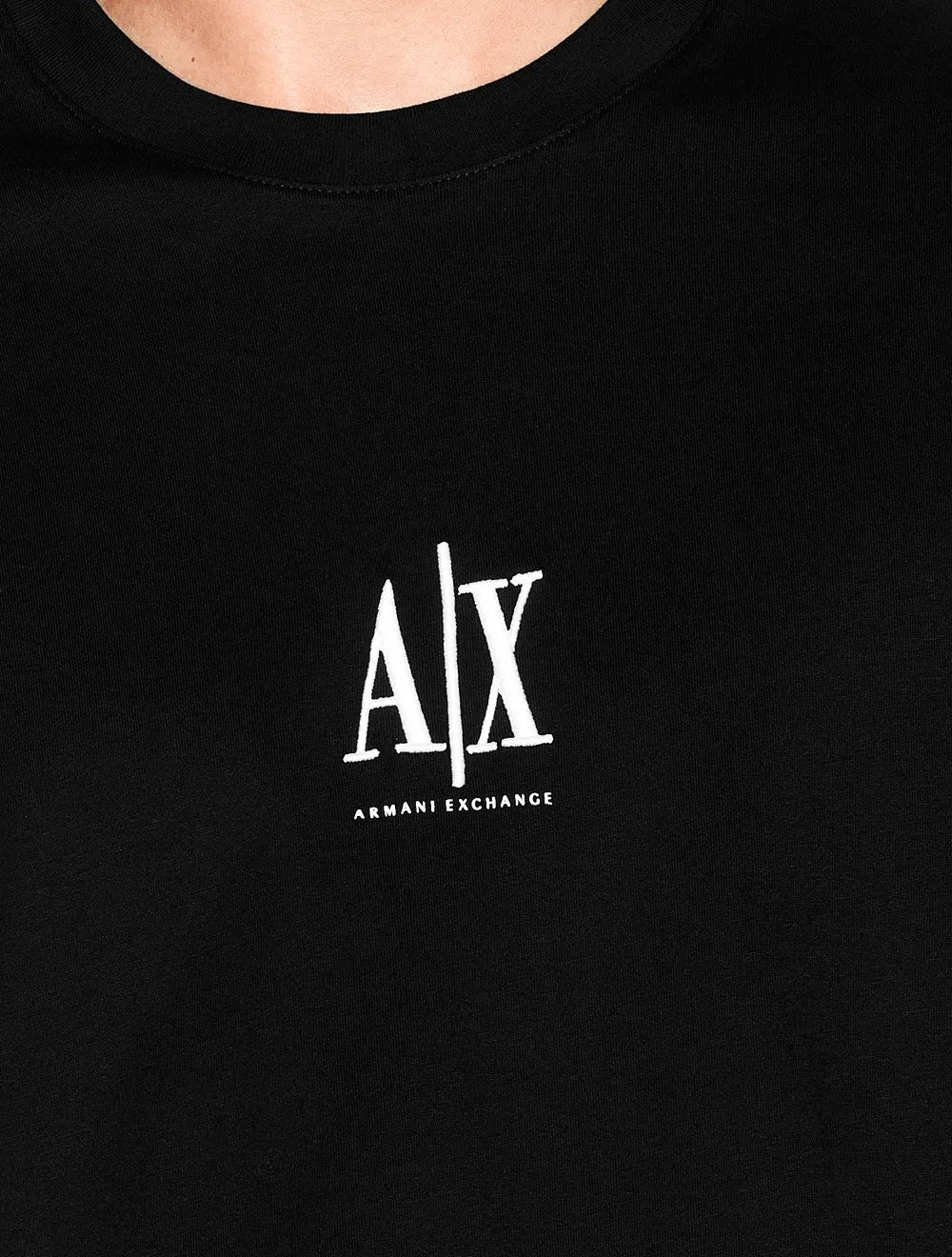 Camiseta Armani Exchange Masculina Regular Fit Small Logo Icon Preta 