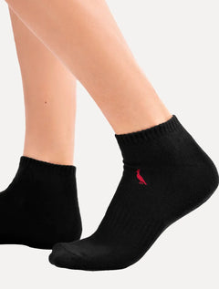 Meia Reserva Masculina Cano Curto Pica-Pau Bordado Preta Kit 2 Pares