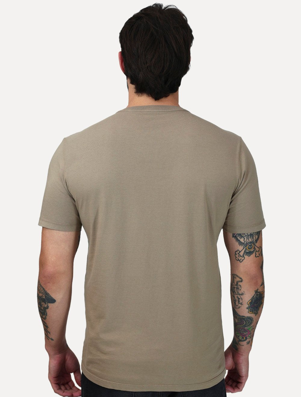Camiseta Calvin Klein Jeans Masculina Light New Logo Cáqui Médio