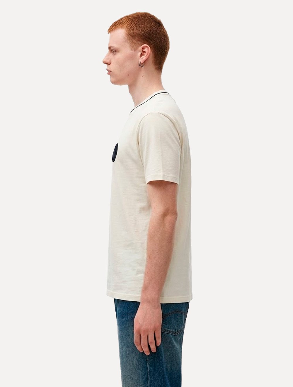 Camiseta Armani Exchange Masculina Regular Fit Patch Shield Logo Off-White