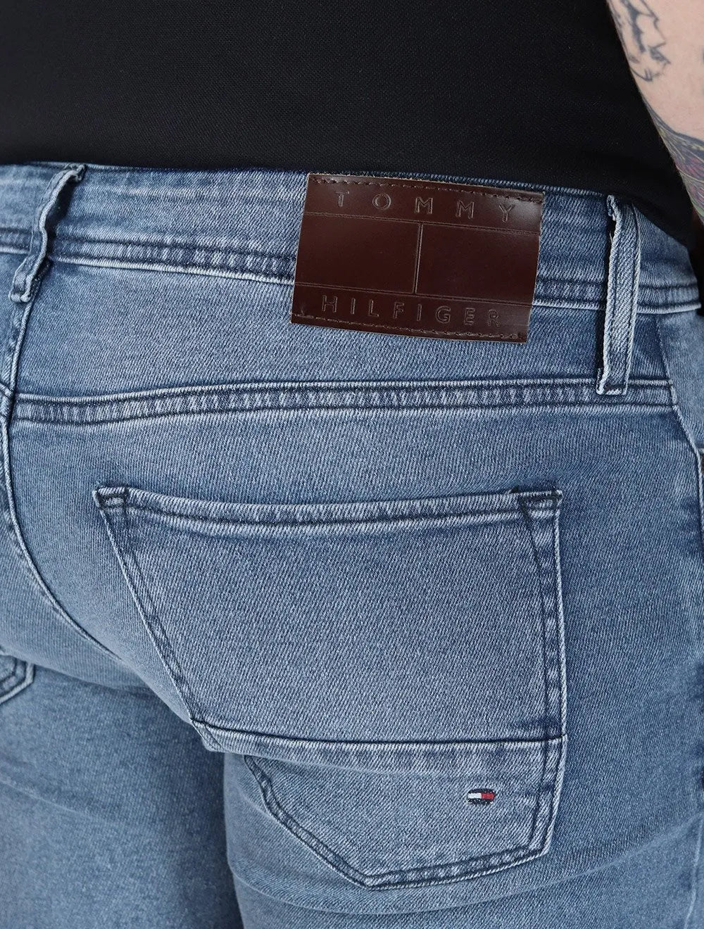 Calça Tommy Hilfiger Jeans Masculina Slim Bleecker Azul Claro
