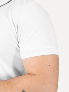 Polo Guess Masculina Piquet Silk Linear Friso Branca