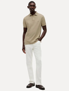 Polo Tommy Hilfiger Masculina Slim Piquet 1985 Cáqui Médio