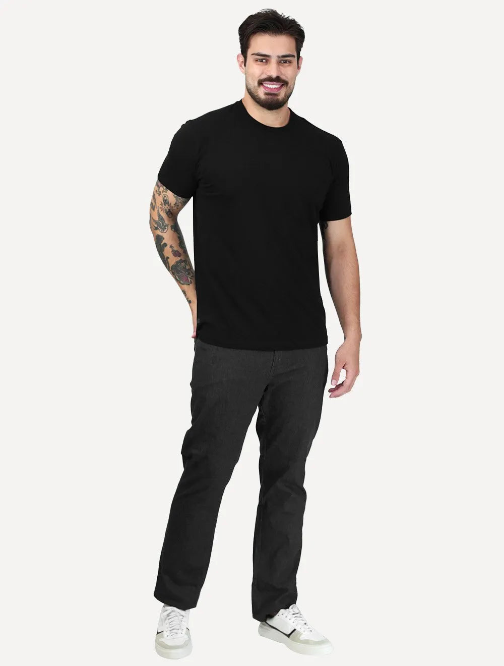 Camiseta K&J Black Premium Egípcio Flex Slim Preto