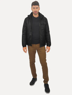 Jaqueta Dudalina Masculina Puffer Nylon WR Preta
