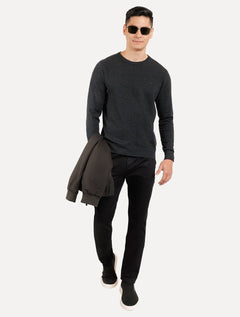 Blusa Aramis Masculina Tricot Gola Careca Grafite Mescla