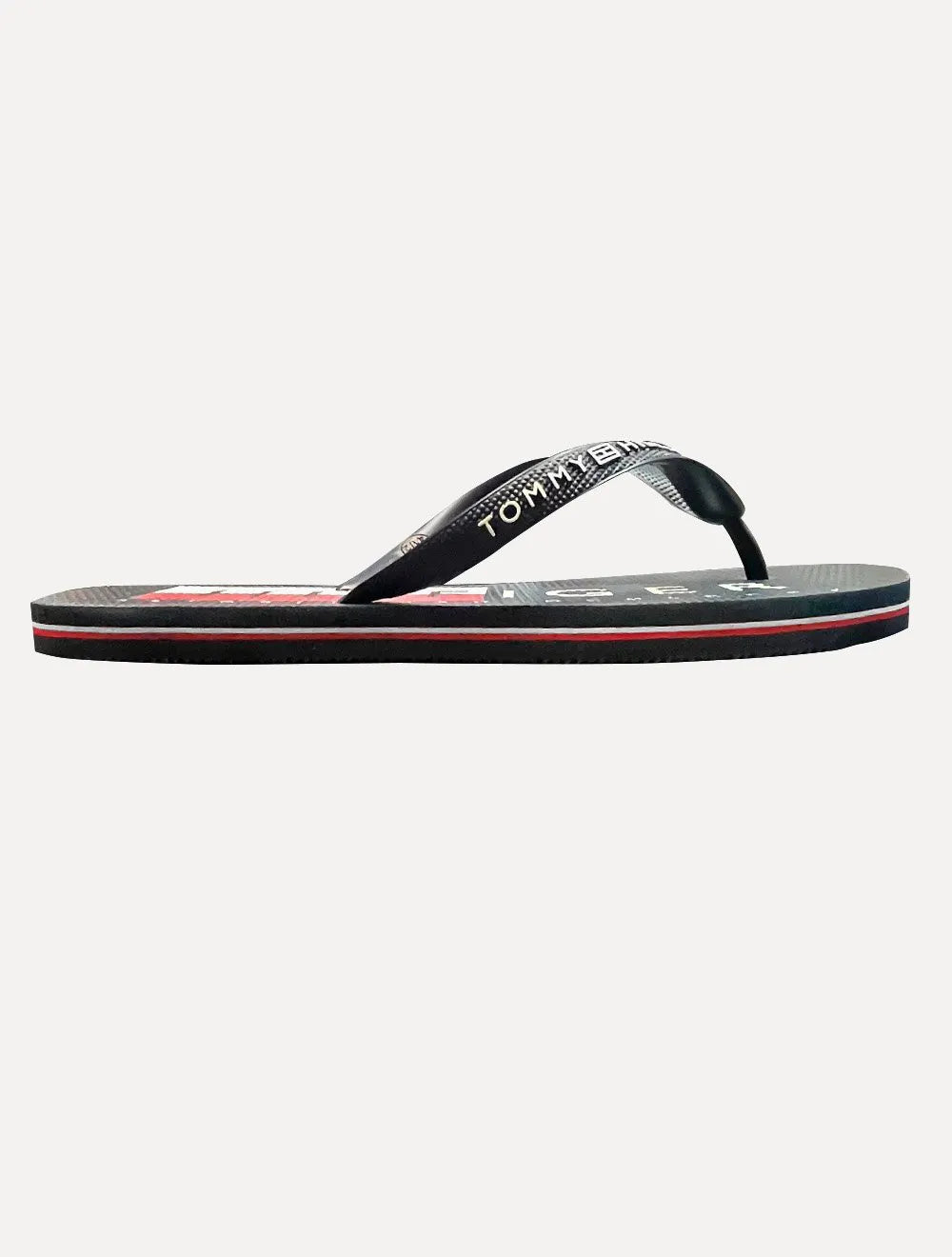 Chinelo Tommy Hilfiger Silk Flag Logo Beach Rubber Azul Marinho