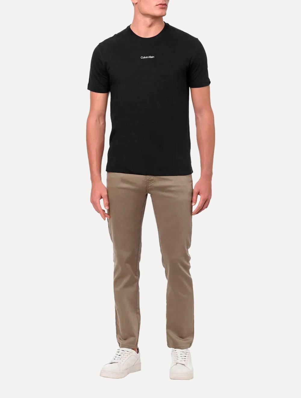 Camiseta Calvin Klein Masculina Flame Front Logo Preta