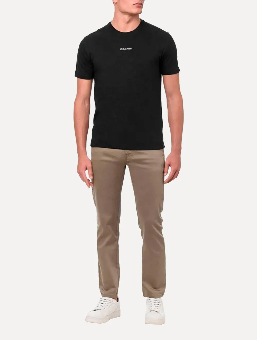 Camiseta Calvin Klein Masculina Flame Front Logo Preta
