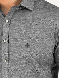 Camisa Dudalina Masculina Slim Fit Superfine Cotton Striped Preto