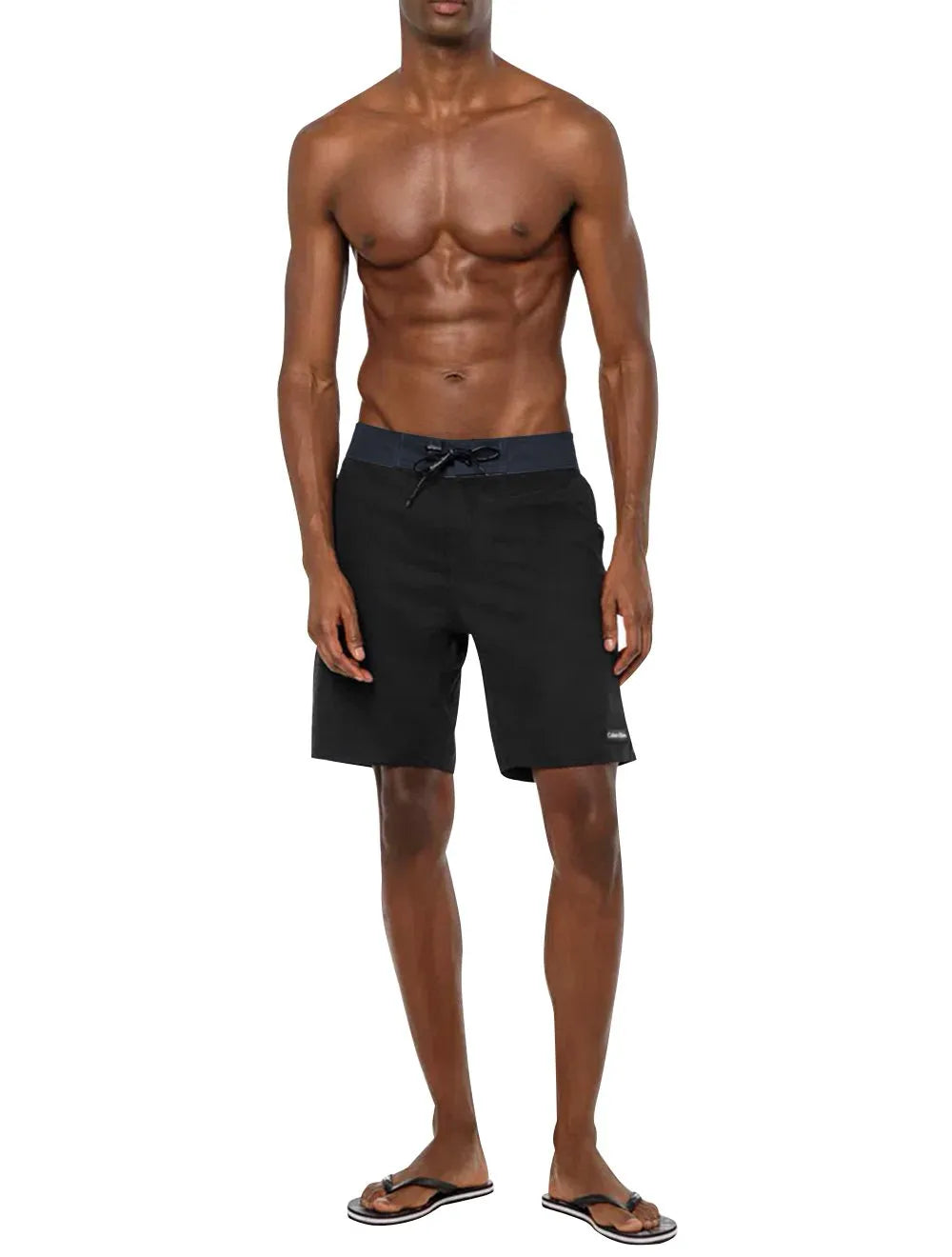 Bermuda Calvin Klein Swimwear D'Água Cupro Tag Chumbo