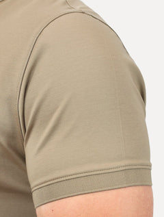 Polo Aramis Masculina Manga Curta Mercerizado Interlock Caqui