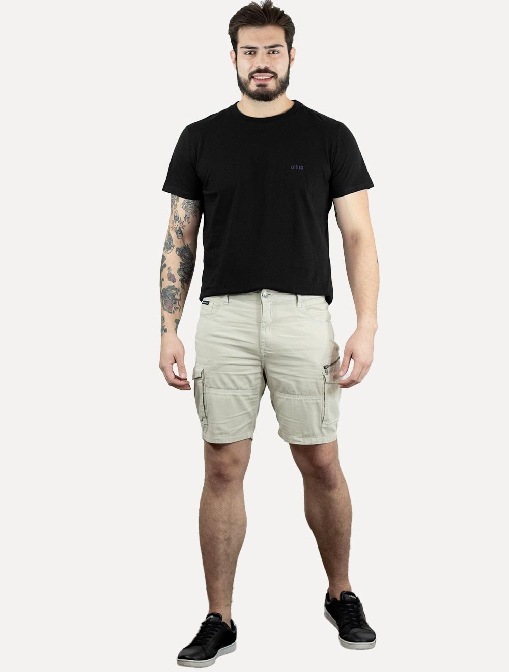 Camiseta Ellus Masculina Cotton Fine Duocolor Classic Preta