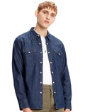 Camisa Jeans Levis Masculina Barstow Western Azul