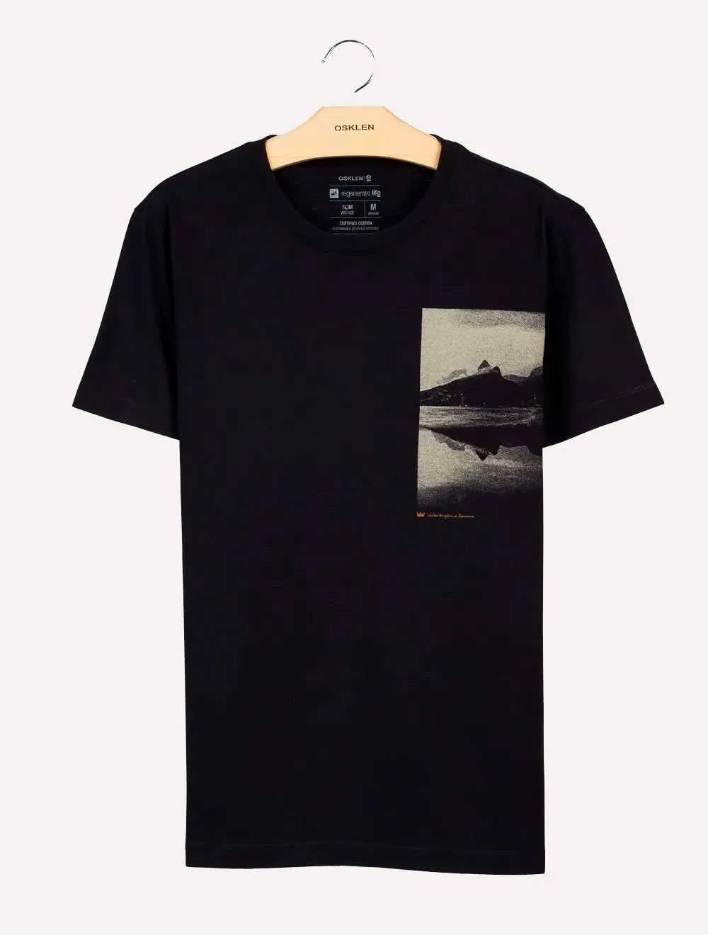 Camiseta Osklen Masculina Slim Vintage Rio Mirror Preta