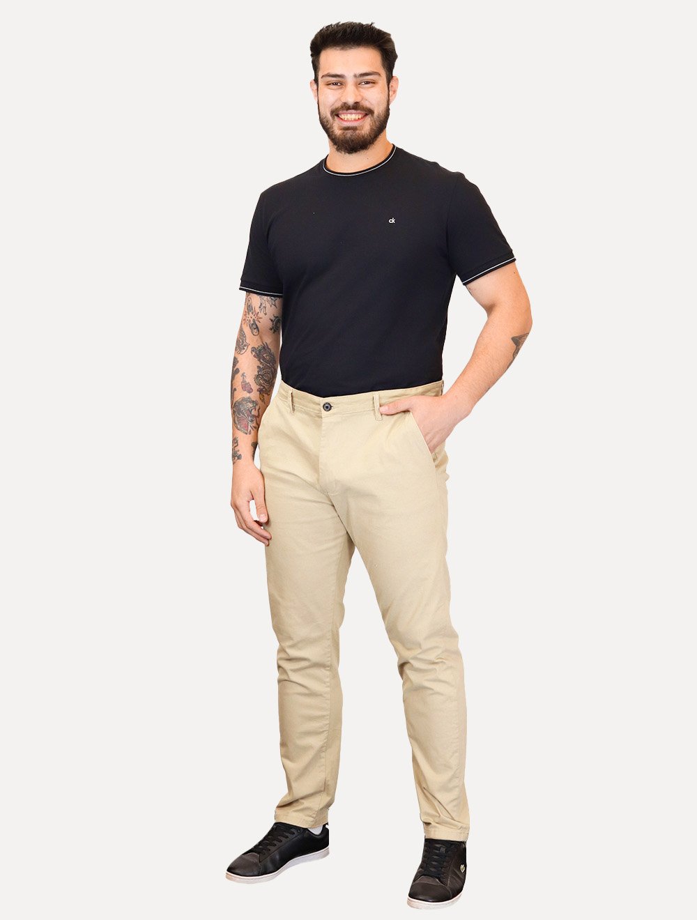 Calça Tommy Hilfiger Masculina de Sarja Brooklyn Creme