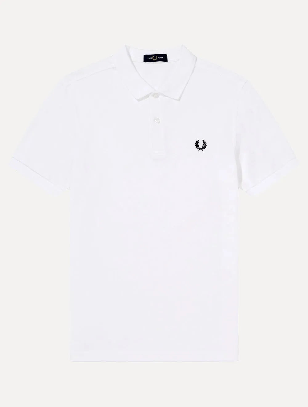 Polo Fred Perry Masculina Regular Piquet Plain Navy Logo Branca