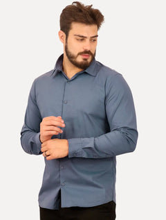 Camisa Aramis Masculina Cosmo Stretch Algodão Poliamida Azul Médio