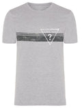 Camiseta Guess Masculina Grunge Sash Logo Cinza Mescla