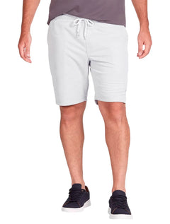 Bermuda Aramis Masculina Moletom Sport Recortes Cinza Claro