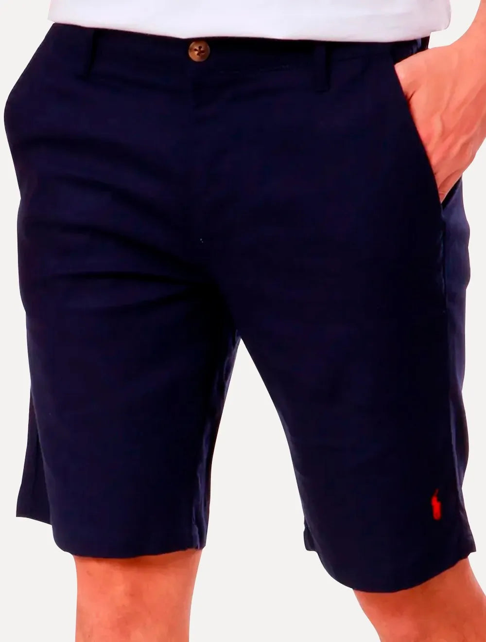 Bermuda Ralph Lauren Masculina Linho Red Icon Azul Marinho