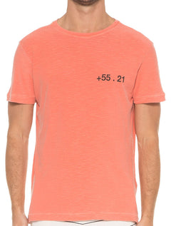 Camiseta Osklen Masculina Slim Rough +55.21 Laranja