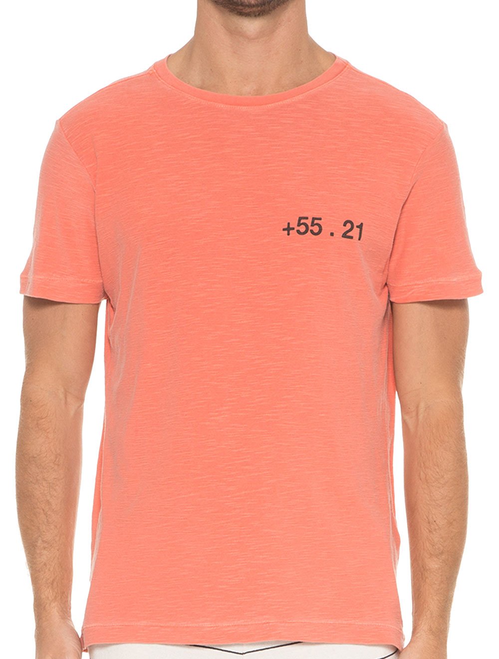 Camiseta Osklen Masculina Slim Rough +55.21 Laranja