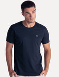Camiseta King & Joe Masculina Slim Basic Light Small Logo Azul Marinho
