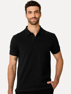 Polo Dudalina Masculina Essentials Extra Cotton Dark Icon Preta