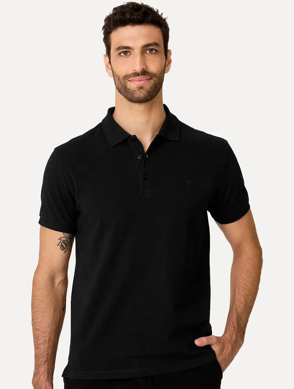Polo Dudalina Masculina Essentials Extra Cotton Dark Icon Preta