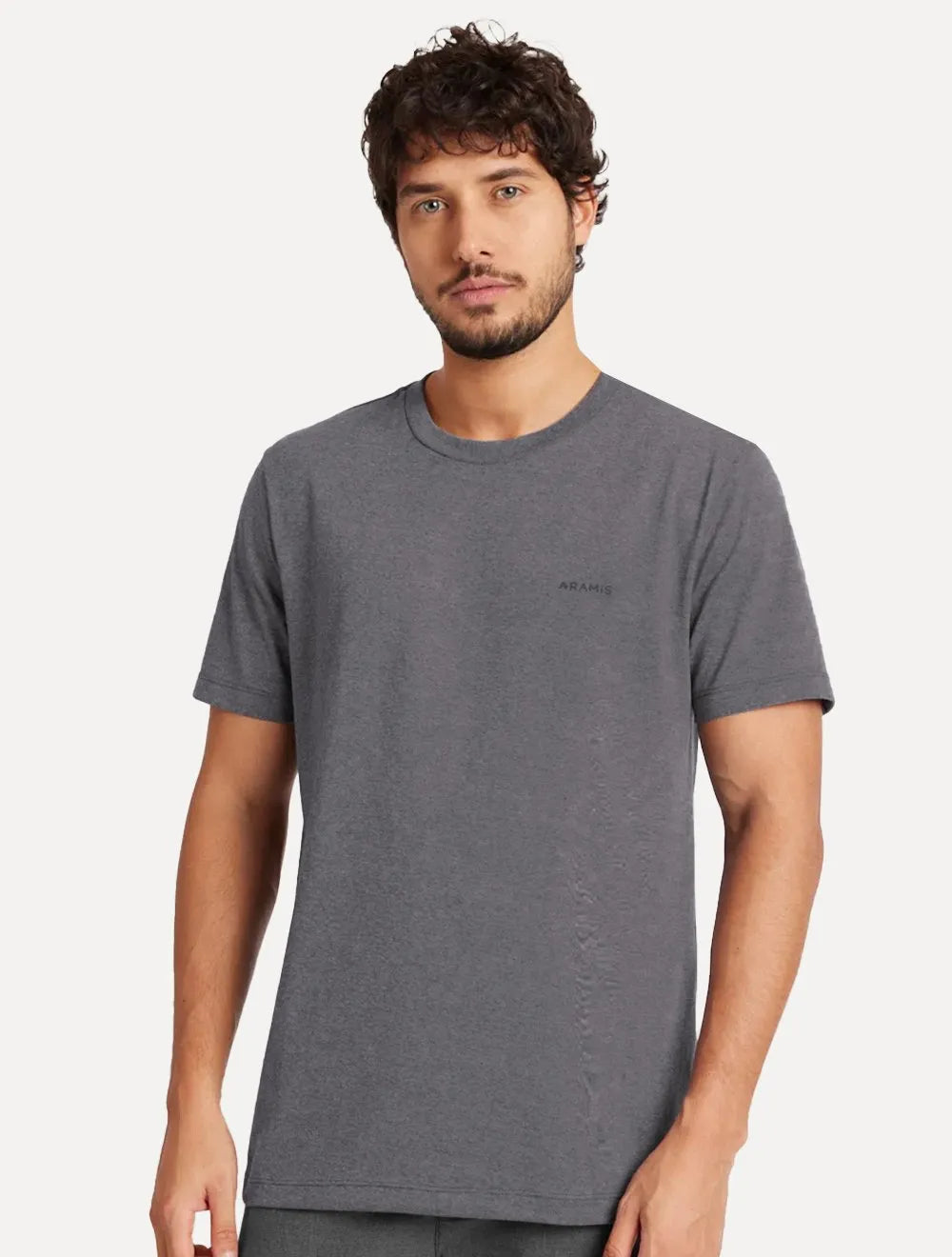 Camiseta Aramis Masculina Eco Lisa Azul Marinho Mescla