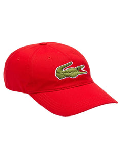 Boné Lacoste Casual Contrast Strep Big Logo Vermelho
