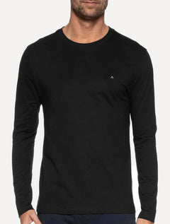 Camiseta Aramis Masculina Manga Longa Basica Logo Preta