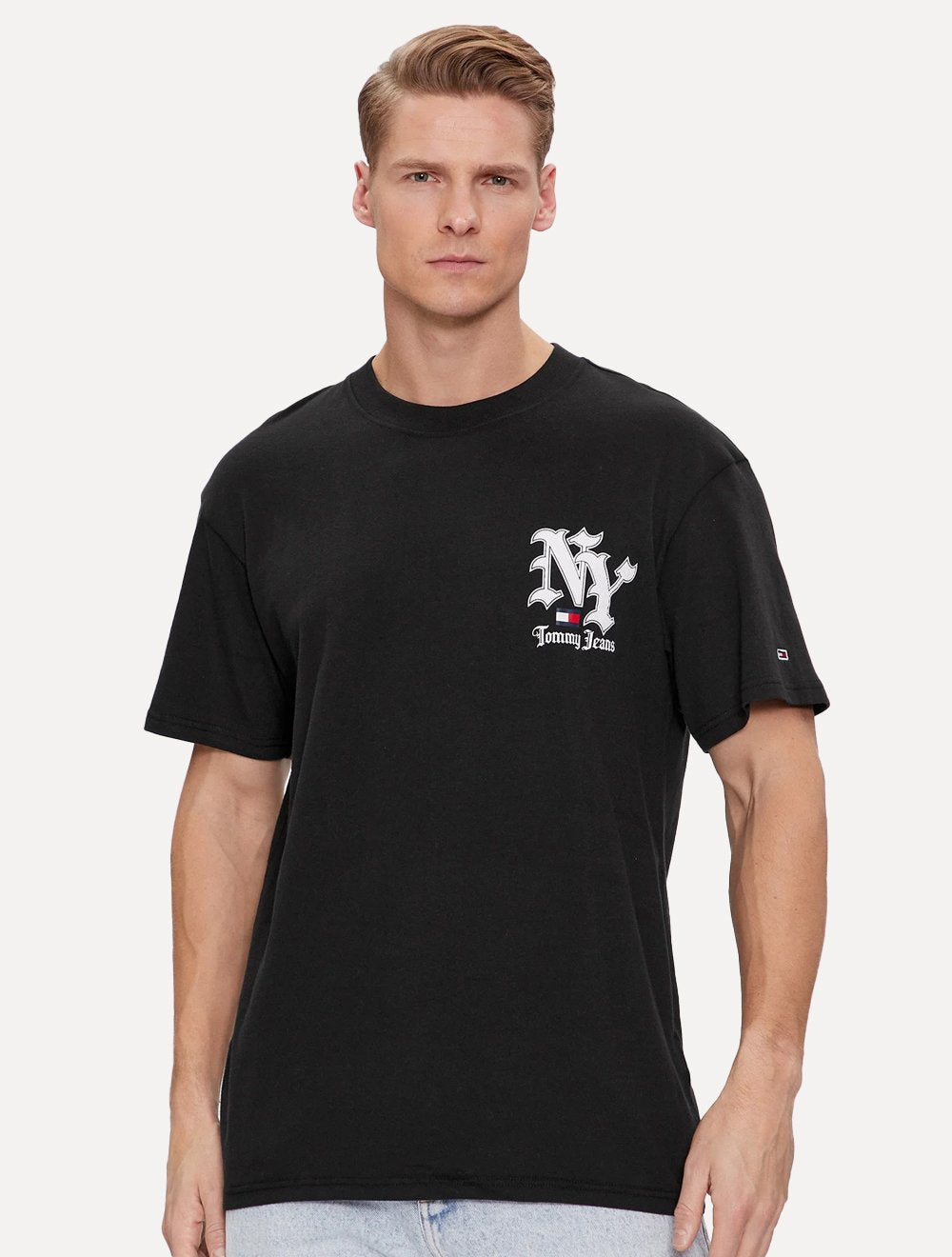 Camiseta Tommy Jeans Masculina Classic NY Grunge Sport Preta