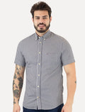 Camisa Tommy Hilfiger Masculina Manga Curta Pocket Gingham Marinho