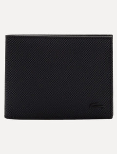 Carteira Lacoste Masculina Classic Bifold Petit Piquet Preta