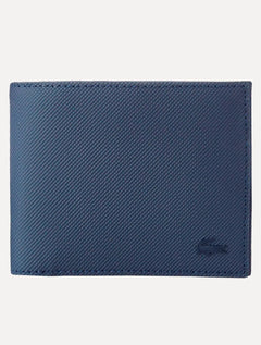 Carteira Lacoste Masculina Classic Bifold Petit Piquet Azul Marinho