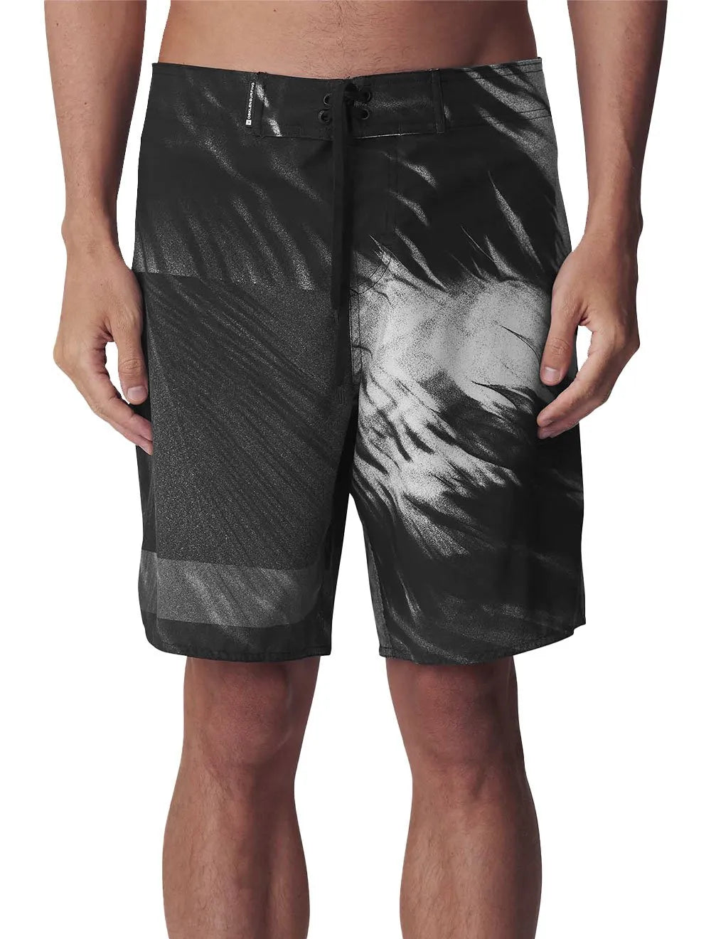 Bermuda Osklen Masculina D'Água Surf Palmleaf Noise Off-White Preta